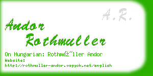 andor rothmuller business card